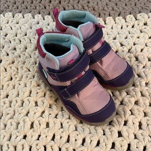 See Kai Run Purple and Pink Kids Velcro Winter Boots